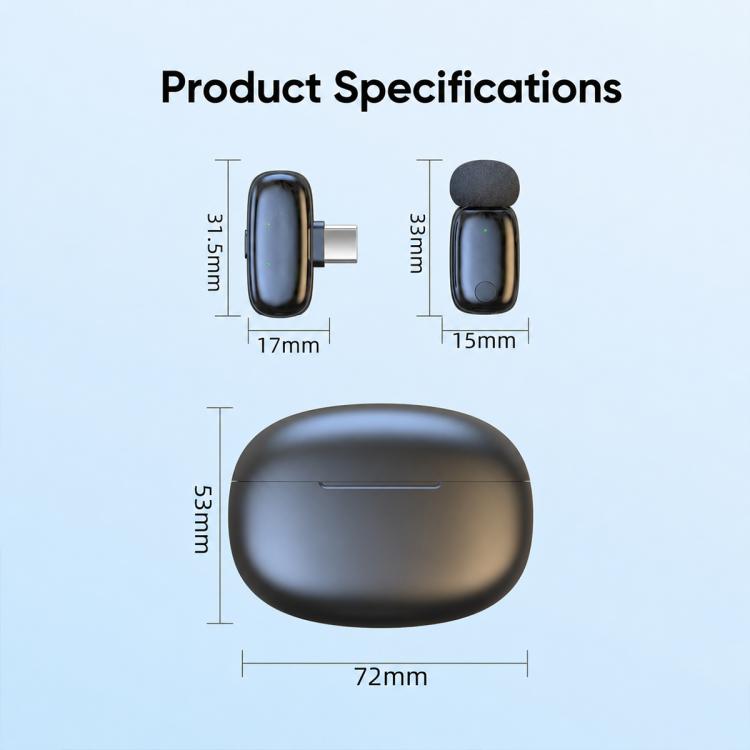 L08 Dual Mic 2 in 1 Live Streaming Wireless Lavalier Noise Reduction Microphone, Type-C, 8 Pin