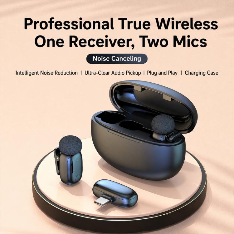L08 Dual Mic 2 in 1 Live Streaming Wireless Lavalier Noise Reduction Microphone, Type-C, 8 Pin