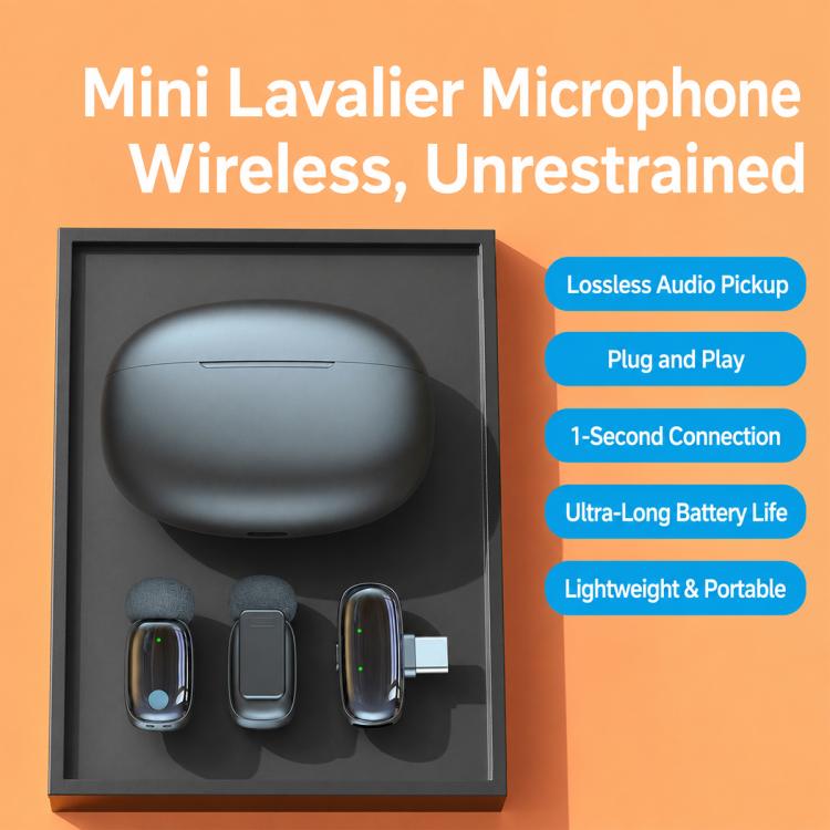 L08 Dual Mic 2 in 1 Live Streaming Wireless Lavalier Noise Reduction Microphone, Type-C, 8 Pin