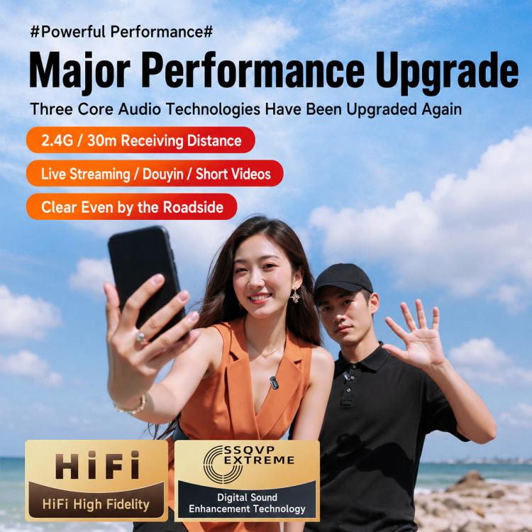 L08 Dual Mic 2 in 1 Live Streaming Wireless Lavalier Noise Reduction Microphone, Type-C, 8 Pin