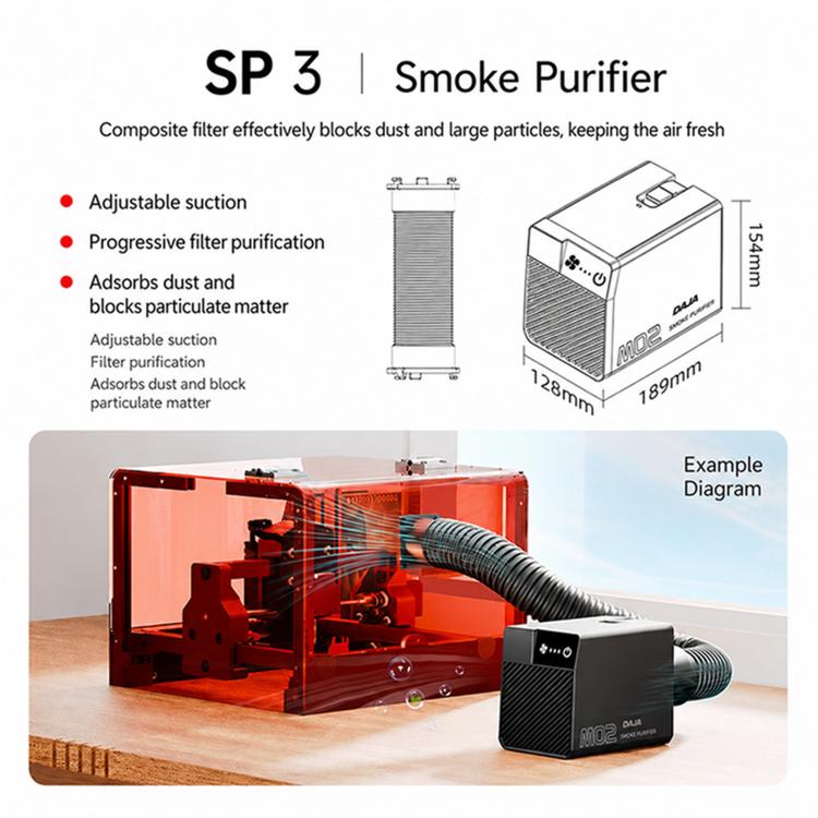 DAJA SP3 Mini Smoking Apparatus Fume Purifier Suitable for Laser Engraving Machines