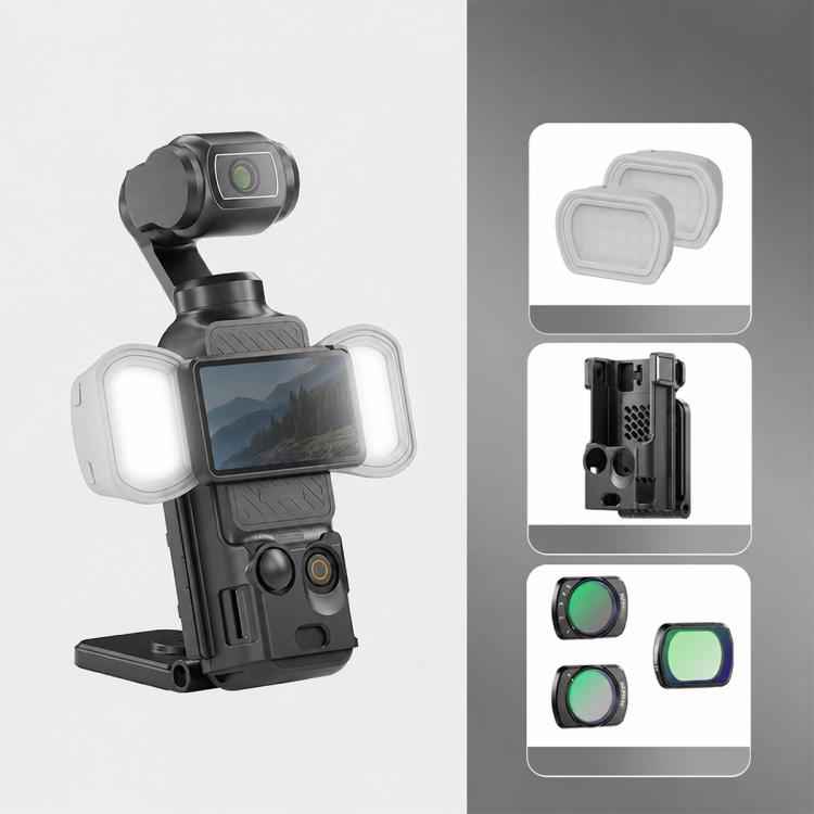 For DJI Osmo Pocket 3 NEEWER Fill Light Magnetic Holder Action Camera Portable Light, Single Light with Mount, Dual Light with Mount, Triple Light with Mount, Fill Light Filter Kit, Dual Light Kit, Black Single Light with Mount                         ...