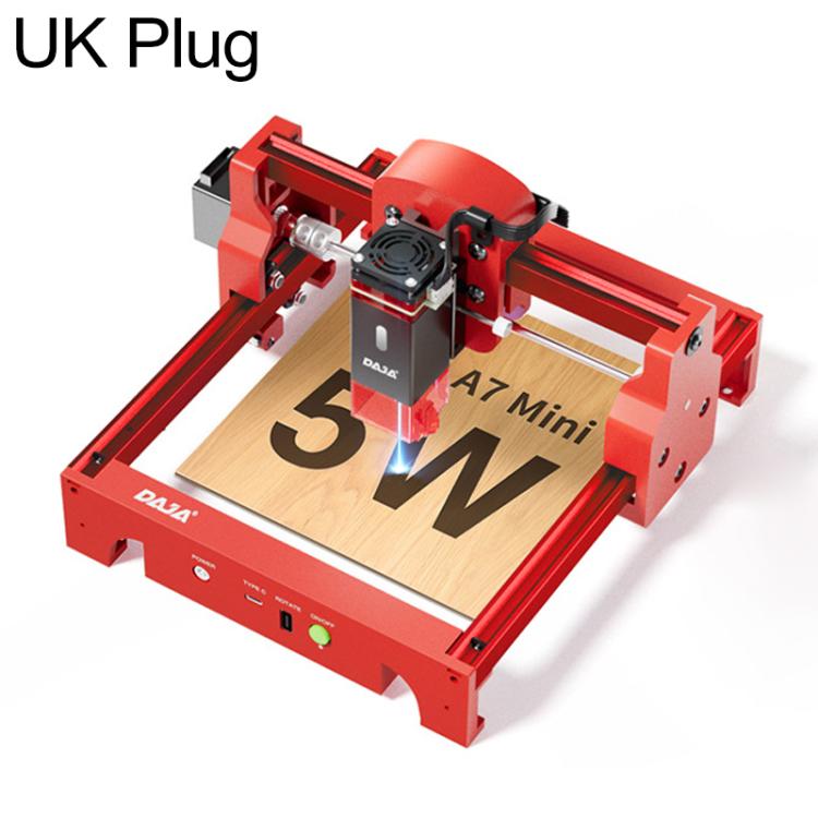 DAJA A7 mini 5W Portable Desktop Laser Engraving Machine for Wood, Metal, Leather, Acrylic, US Plug, EU Plug, UK Plug