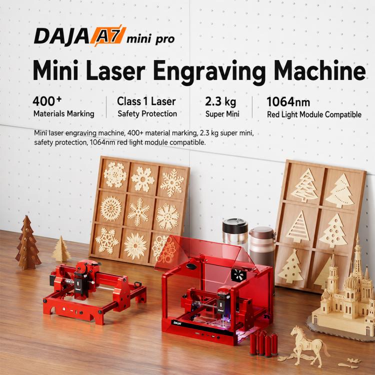 DAJA A7 mini 5W Portable Desktop Laser Engraving Machine for Wood, Metal, Leather, Acrylic, US Plug, EU Plug, UK Plug