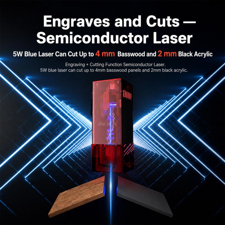 DAJA A6 Pro Enclosed Small Laser Engraving Machine, Blue Laser 5W, Infrared Laser 1W