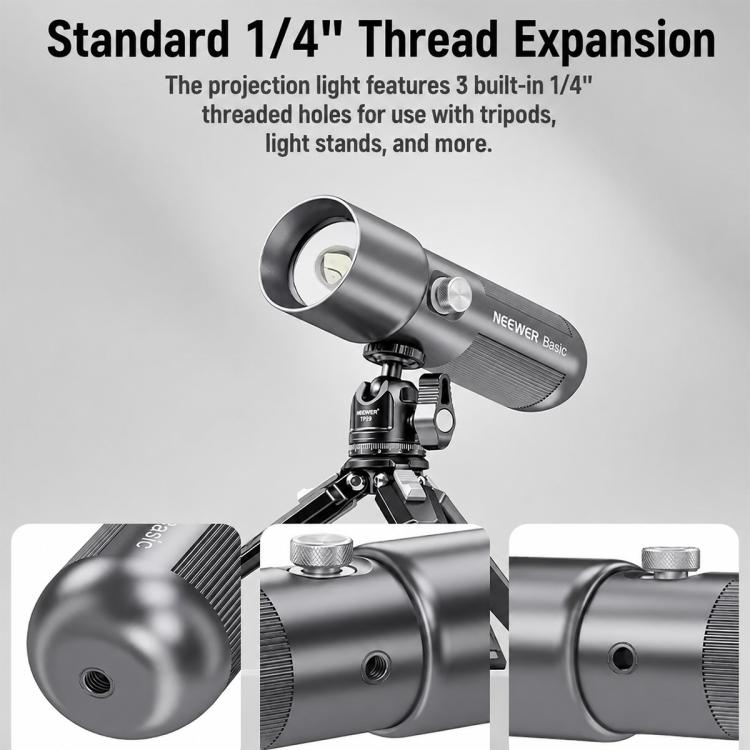NEEWER BASICS FL10 10W Portable Photography Flashlight, Kit with 20 Filters & Snoot & Bag, FL10 Light Kit with Tripod