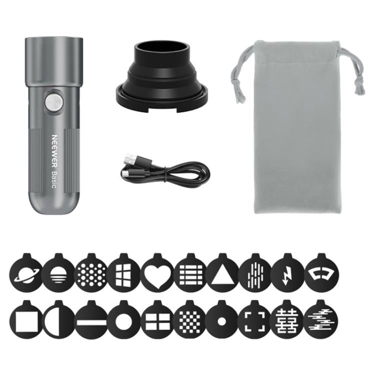 NEEWER BASICS FL10 10W Portable Photography Flashlight, Kit with 20 Filters & Snoot & Bag, FL10 Light Kit with Tripod