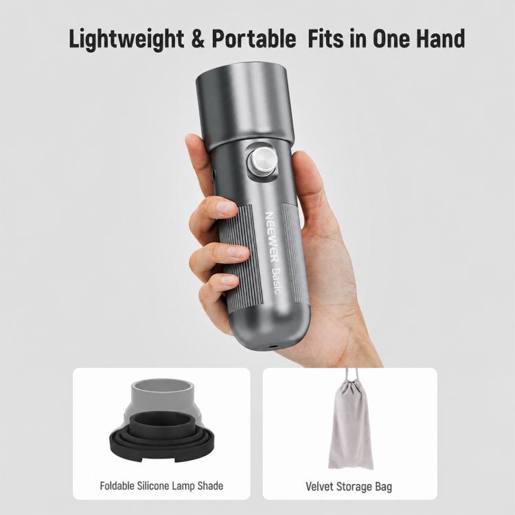 NEEWER BASICS FL10 10W Portable Photography Flashlight, Kit with 20 Filters & Snoot & Bag, FL10 Light Kit with Tripod