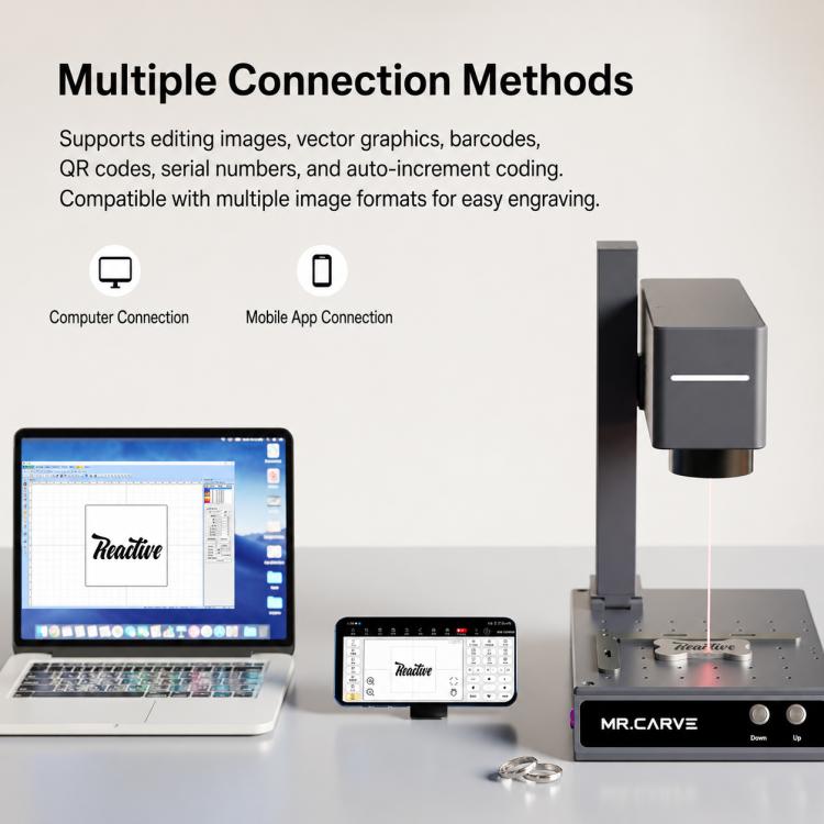 DAJA M4 Dual-Laser Small Fiber Marking Machine for Metal and Wood, M4, M4+Rotary Axis, M4+Rotary Clamp, M4+Rotary Axis+Clamp