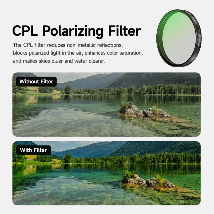 For DJI Osmo Action 6 / 5 Pro / 4 NEEWER Camera Lens Filter, 6 in 1 CPL ND External, 4 in 1 ND8-64PL, 4 in 1 CPL ND8-32 Threaded, 6 in 1 CPL ND Threaded