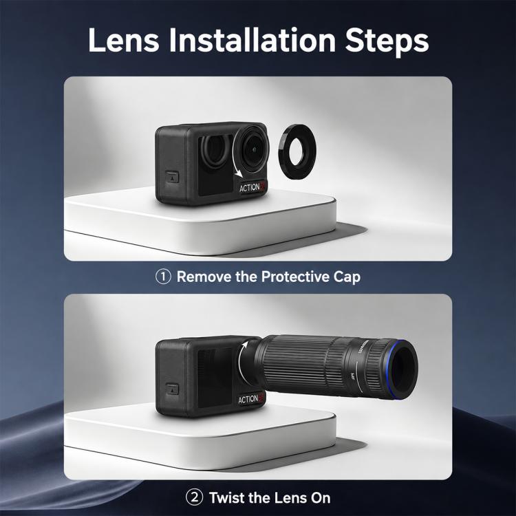 NEEWER LS-88 Telephoto Magnifier Lens Teleconverter, For DJI Action 5 Pro / 4 / nano