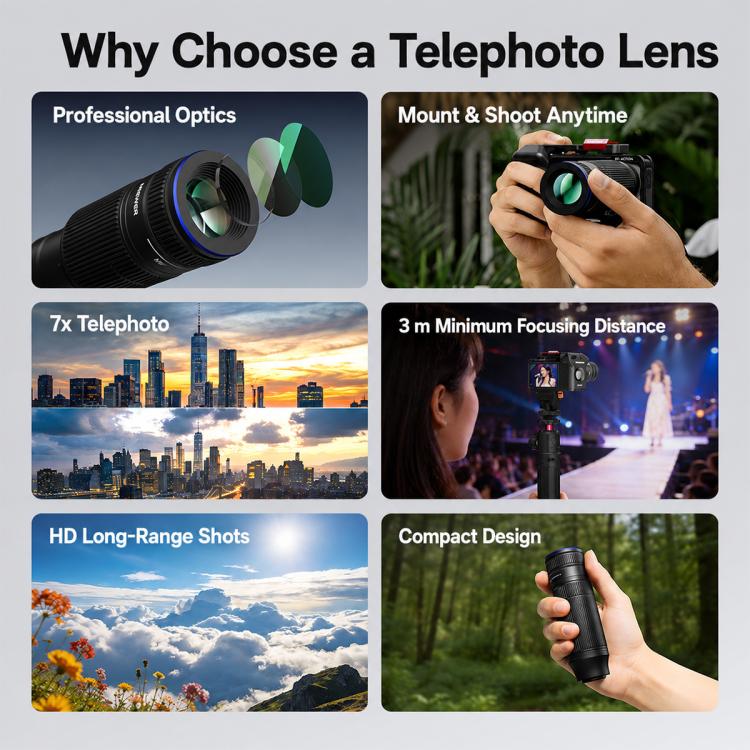 NEEWER LS-88 Telephoto Magnifier Lens Teleconverter, For DJI Action 5 Pro / 4 / nano