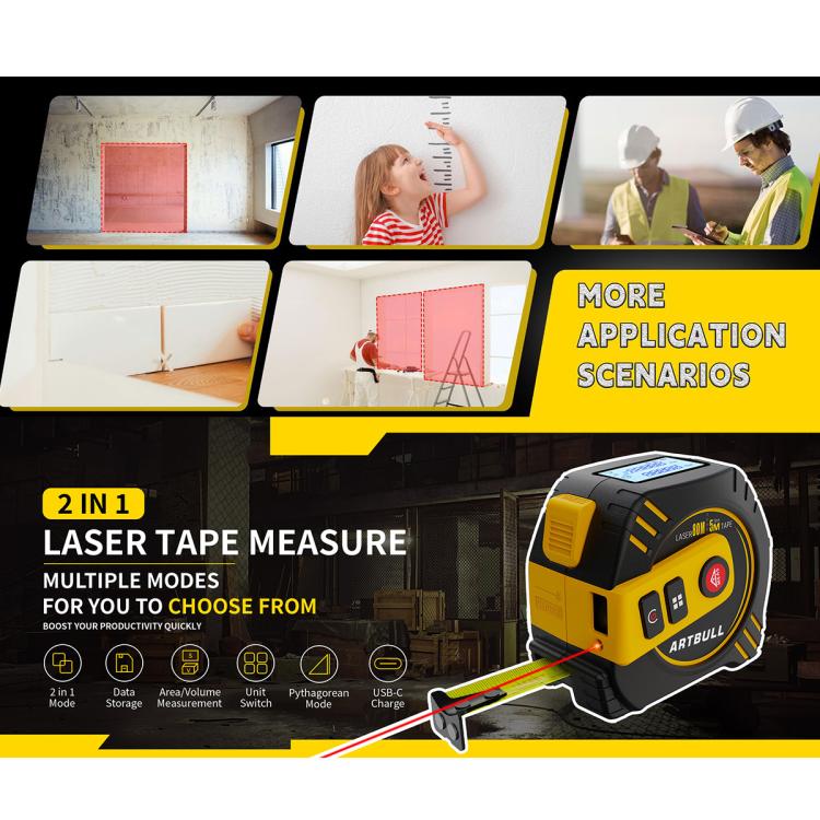 SG SURGOAL Rechargeable 2 in 1 Infrared Laser Rangefinder Measuring Tape Rangefinder