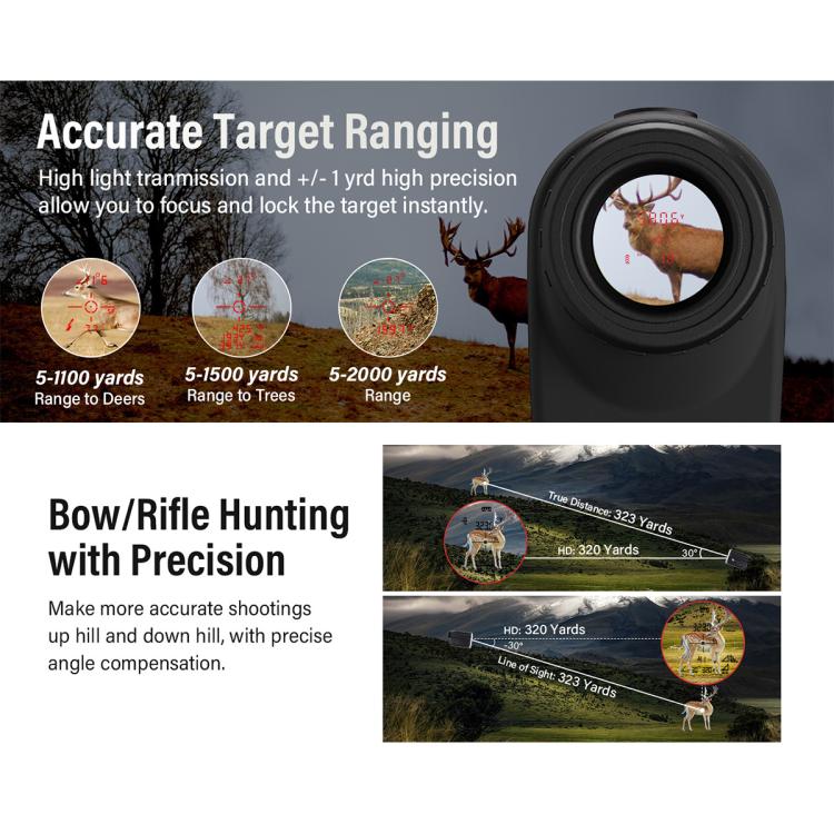 ARTBULL EV-LR1400 OLED Screen Laser Rangefinder Telescope, EV-LR1400