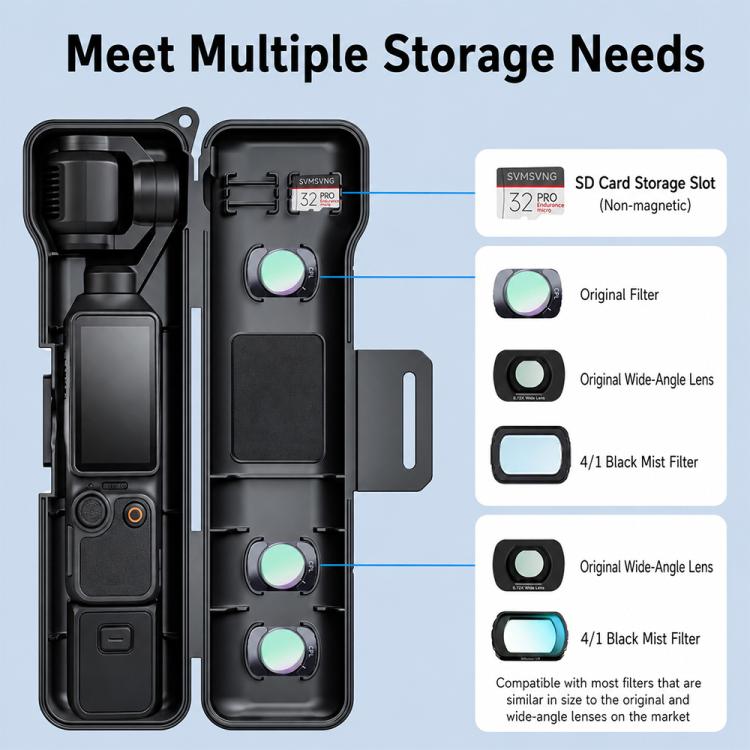 Full-coverage Gimbal Protective Cover with Storage Slots, For DJI Osmo Pocket 4 / 3