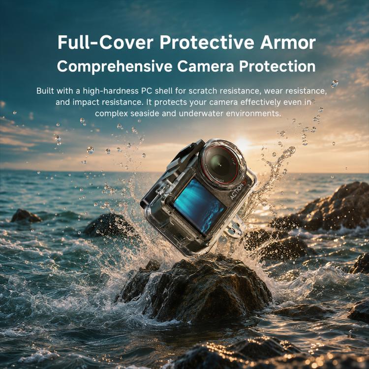 Waterproof Housing 60m Underwater Cameras Cover, For DJI Osmo Action 6, For DJI Osmo Action 5 Pro / 4 / 3