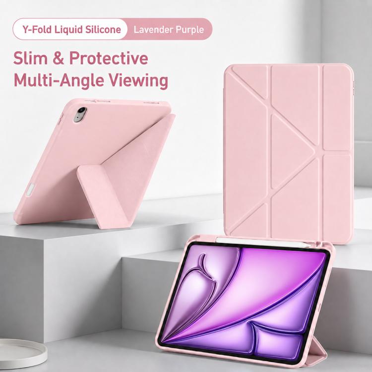XDcase Y-fold Holder Silicone Back Cover Smart Tablet Leather Case with Pen Slot, For iPad mini 2024 / 2021
