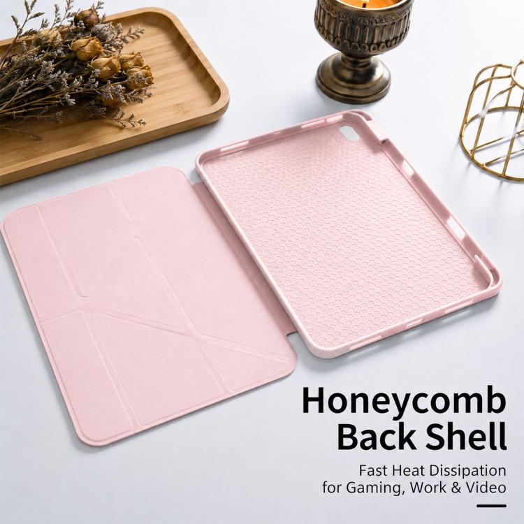 XDcase Y-fold Holder Silicone Back Cover Smart Tablet Leather Case with Pen Slot, For iPad mini 2024 / 2021