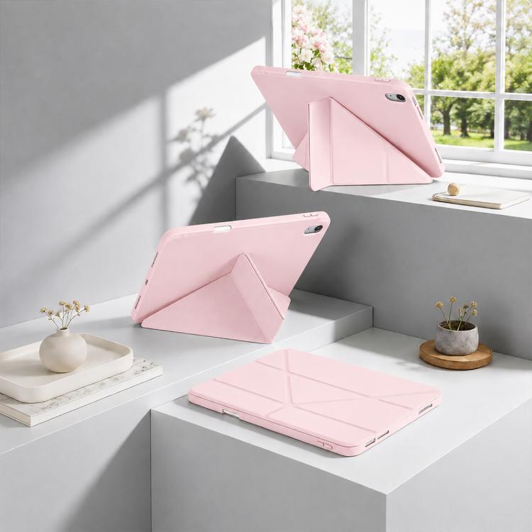 XDcase Y-fold Holder Silicone Back Cover Smart Tablet Leather Case with Pen Slot, For iPad mini 2024 / 2021