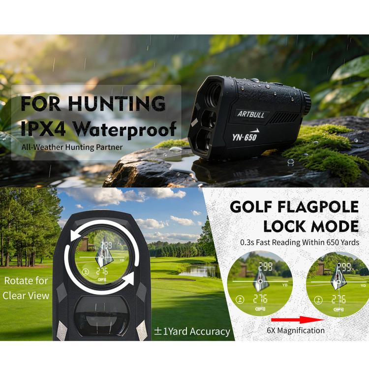 ARTBULL YN-650 Golf Laser Rangefinder 650m Telescope, YN-650