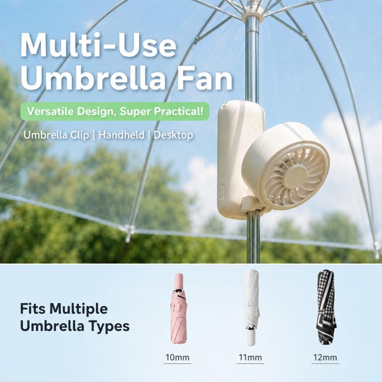 Umbrella Clip Foldable Mini Fan Rechargeable Outdoor Handheld Fan