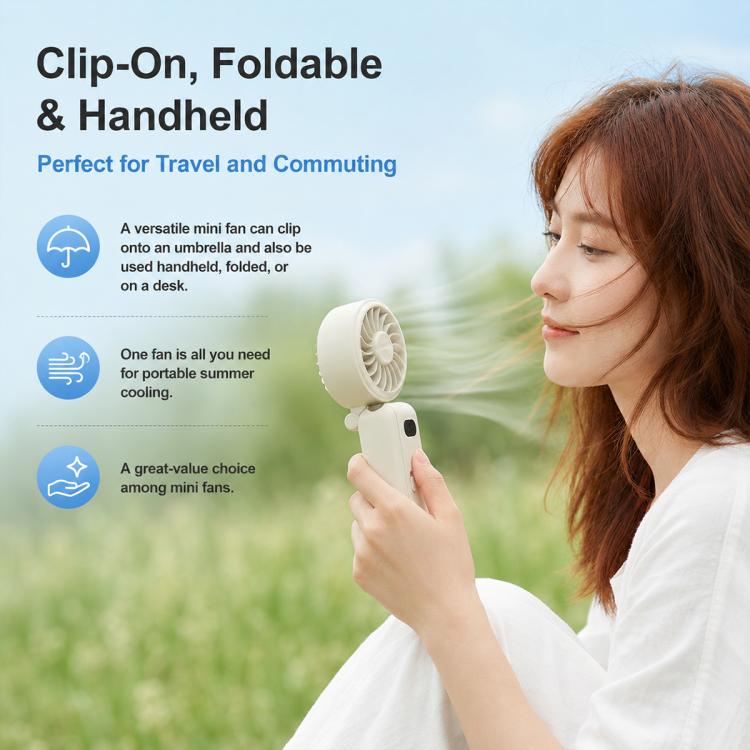 Umbrella Clip Foldable Mini Fan Rechargeable Outdoor Handheld Fan