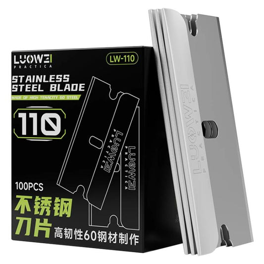 100 PCS/Pack LUOWEI LW-110 High-Toughness Stainless Steel Blade