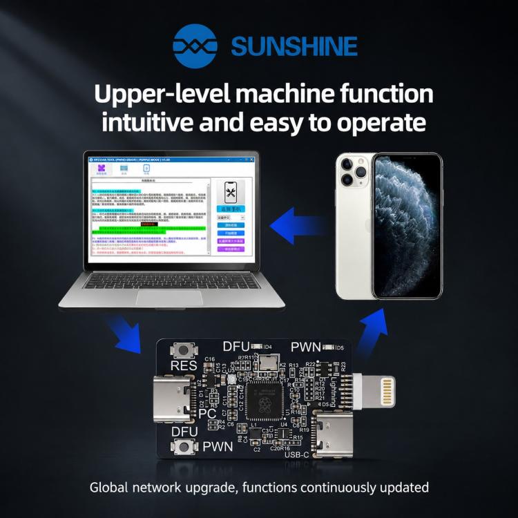 SUNSHINE RP2354A Third-Generation Chip PICO DFU Engineering Board for iPhone XR-11 Pro Max
