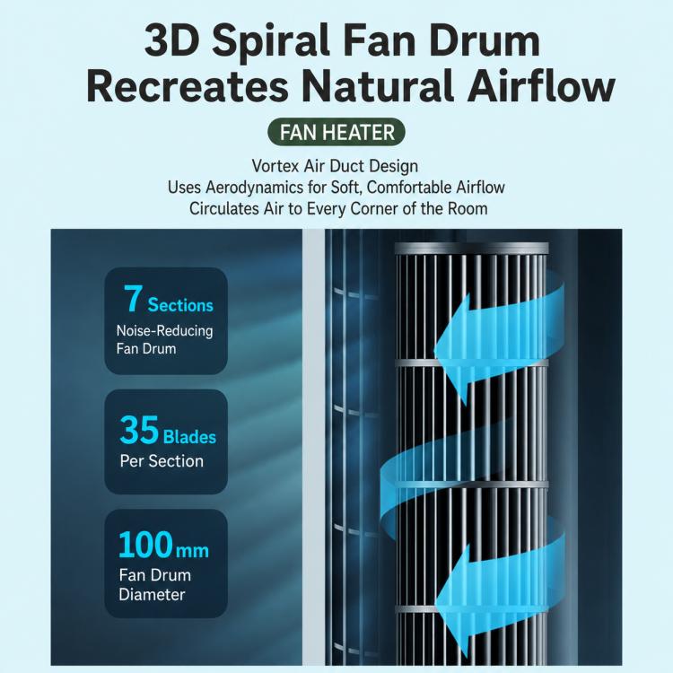 Freestanding Tower Fan, Three-Speed Bladeless Floor Fan, Manual Control Version, Remote Control Version