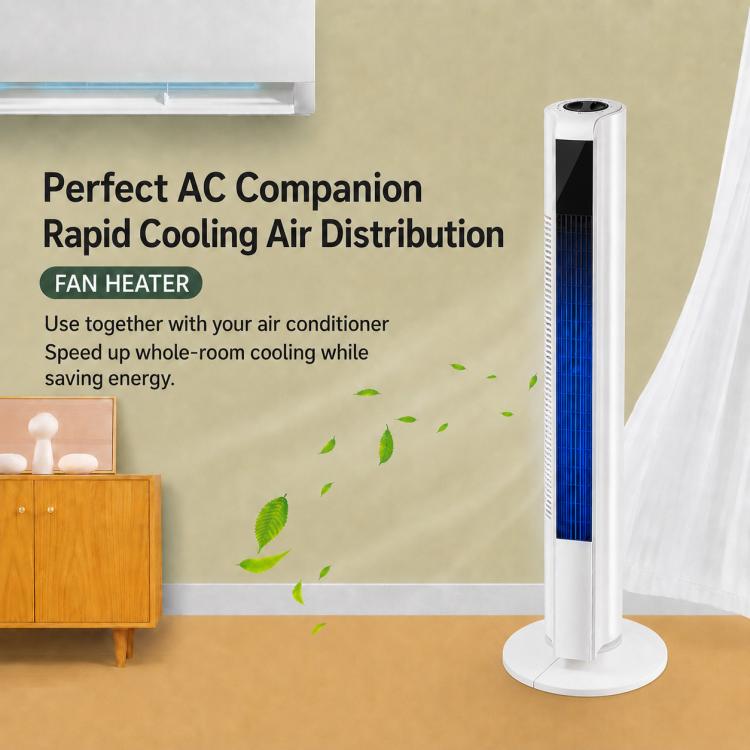 Freestanding Tower Fan, Three-Speed Bladeless Floor Fan, Manual Control Version, Remote Control Version