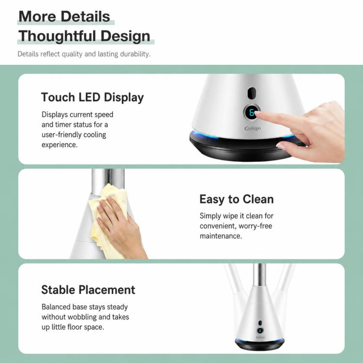 Carkiien SKJ-CR010D Floor Freestanding Bladeless Tower Fan, Circulation Fan with Remote Control