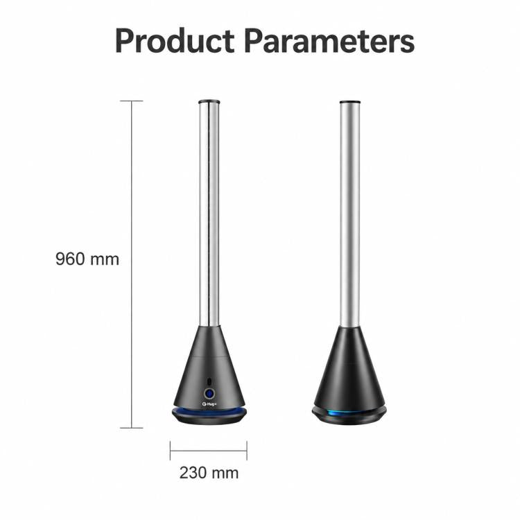 Carkiien SKJ-CR010D Floor Freestanding Bladeless Tower Fan, Circulation Fan with Remote Control