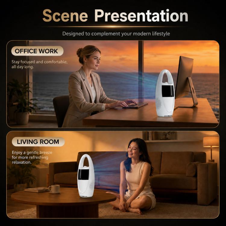 F17 Spray Humidifier Ambient Light Floor Freestanding Bladeless Fan