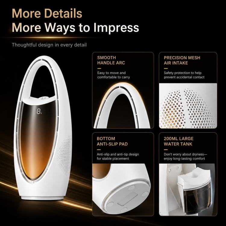 F17 Spray Humidifier Ambient Light Floor Freestanding Bladeless Fan