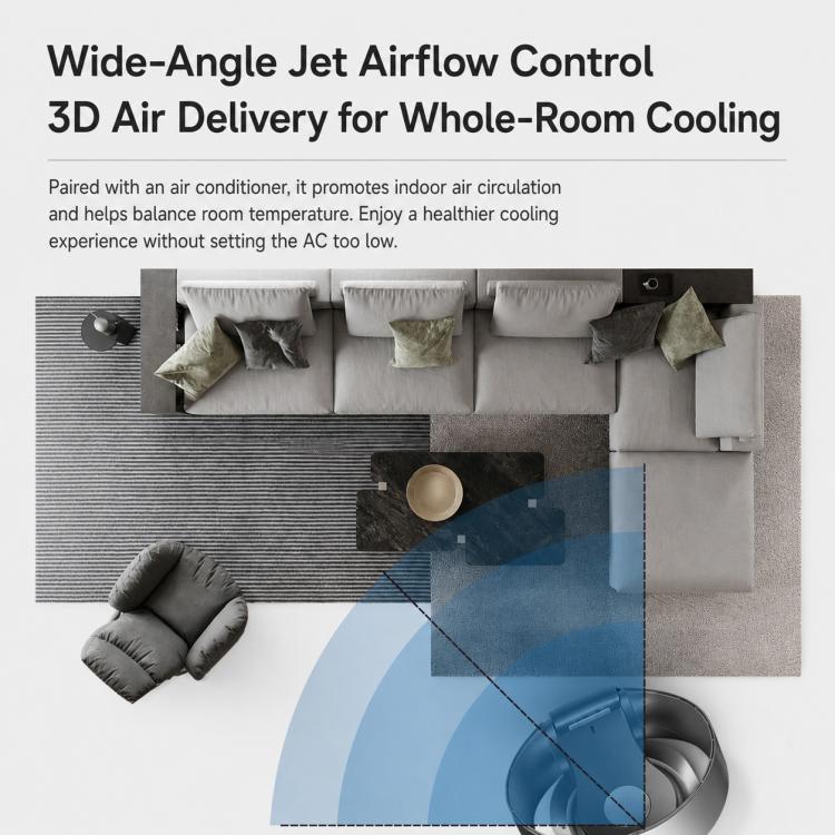 Carkiien SKJ-CR309WD Smart Remote Control Tabletop and Wall Mount Bladeless Fan