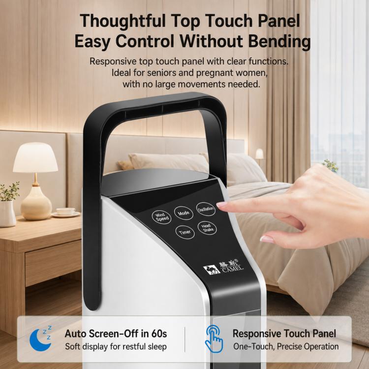CAMEL Portable Handle Floor Bladeless Tower Fan, 75cm Tall Manual Control Fan, 95cm Tall Remote Control Fan, 95cm Tall Manual Control Fan, 95cm Tall Remote Control with 3m Cable, 95cm Tall Manual Control with 3m Cable
