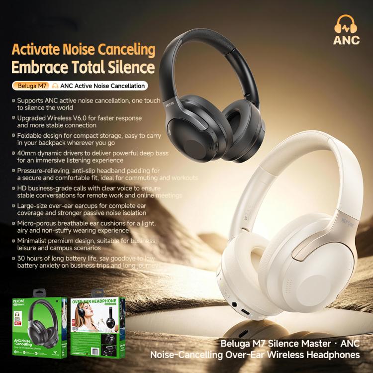 WK Beluga M7 Silence Master ANC Noise Reduction Over-Ear Wireless Headset