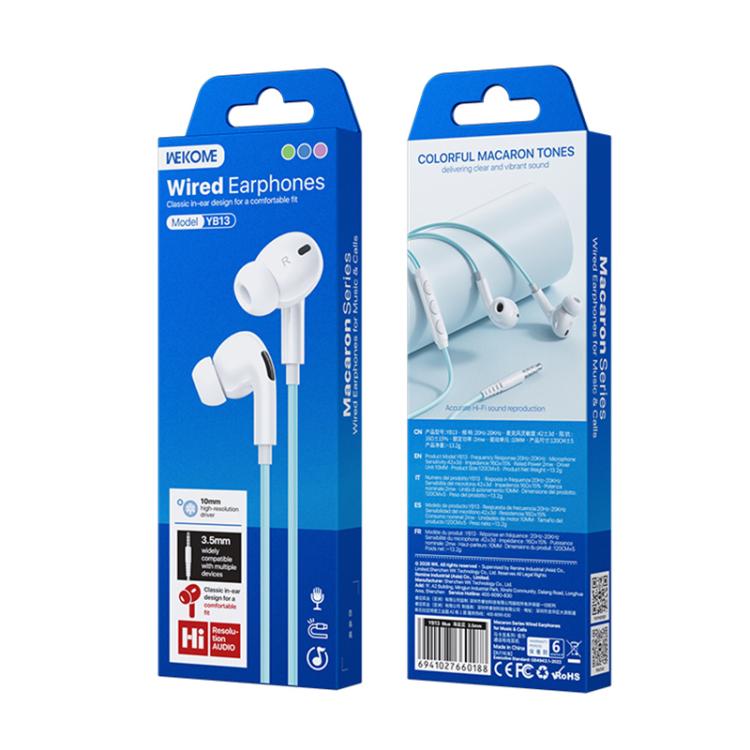 WK YB13 Macaron Series 1.2m Wired Earphones for Music & Calls, 3.5mm, Type-C Digital, 8 Pin
