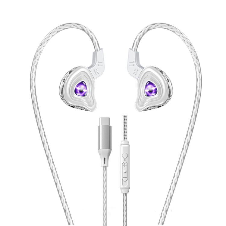 WK YC09 Black Hole 1.2m Wired Earphones for Music & Calls, 3.5mm, Type-C Digital Signal, 8 Pin BLE