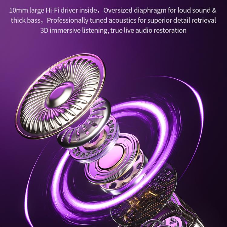 WK YC09 Black Hole 1.2m Wired Earphones for Music & Calls, 3.5mm, Type-C Digital Signal, 8 Pin BLE