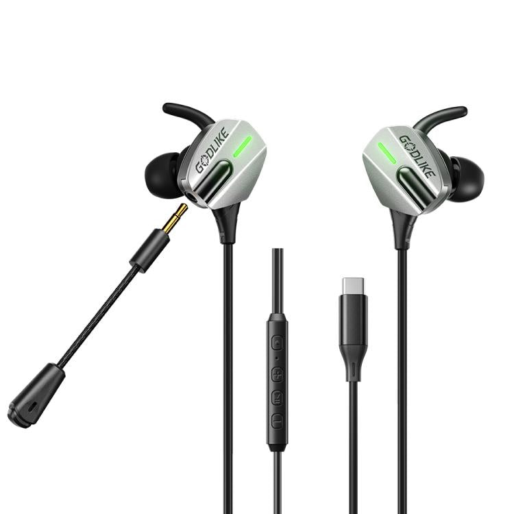 WK YC10 Gudlike Series 1.2m Wired Gaming Earphones, 3.5mm No RGB, Type-C with  RGB