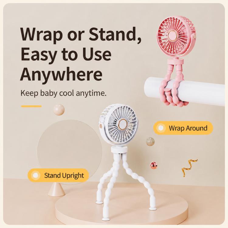Mini Low-noise and Portable Octopus Stroller Deformation Fan Handheld USB Small Fan