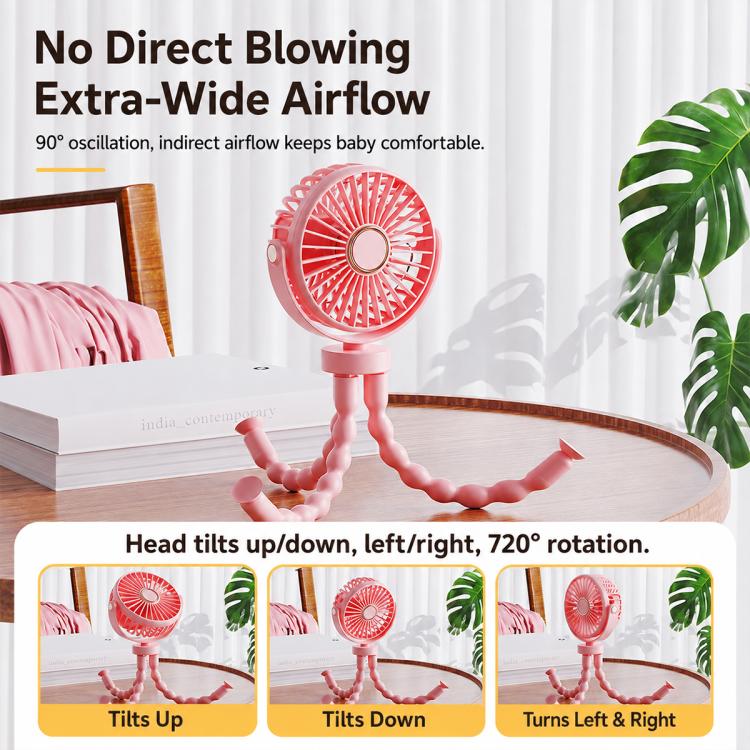 Mini Low-noise and Portable Octopus Stroller Deformation Fan Handheld USB Small Fan