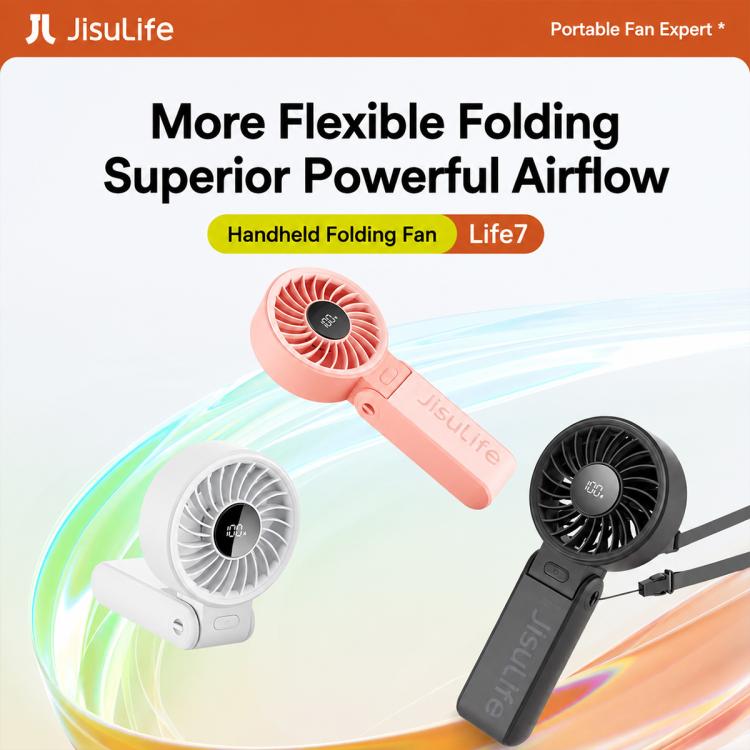JisuLife Life7 Portable Foldable High-speed Handheld Fan, 3600mAh, 5000mAh