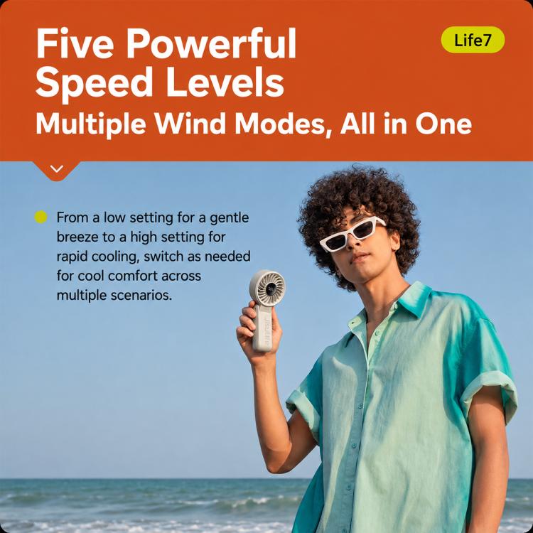 JisuLife Life7 Portable Foldable High-speed Handheld Fan, 3600mAh, 5000mAh