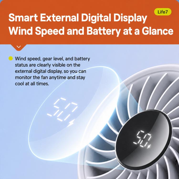 JisuLife Life7 Portable Foldable High-speed Handheld Fan, 3600mAh, 5000mAh