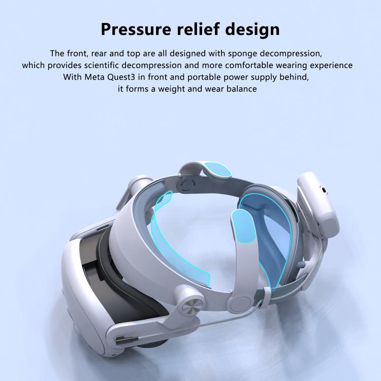 FIIT VR T302 Power Head Strap For Meta Quest 3 / Quest 3S, FIIT VR T302 Power
