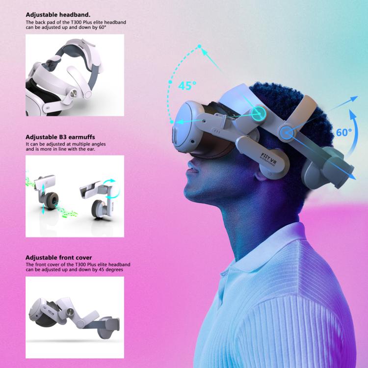FIIT VR T300 Plus Head Strap with Earphone For Meta Quest 3, FIIT VR T300 Plus