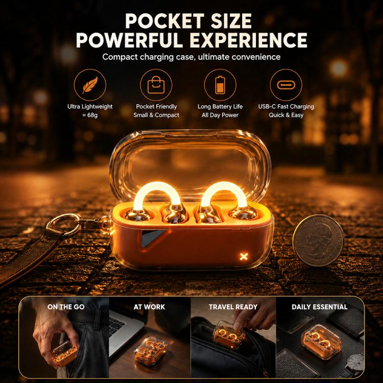 D MOOSTER D22 True Wireless Stereo Clip-on Bluetooth Earphone with Night Light Function