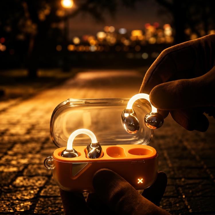 D MOOSTER D22 True Wireless Stereo Clip-on Bluetooth Earphone with Night Light Function